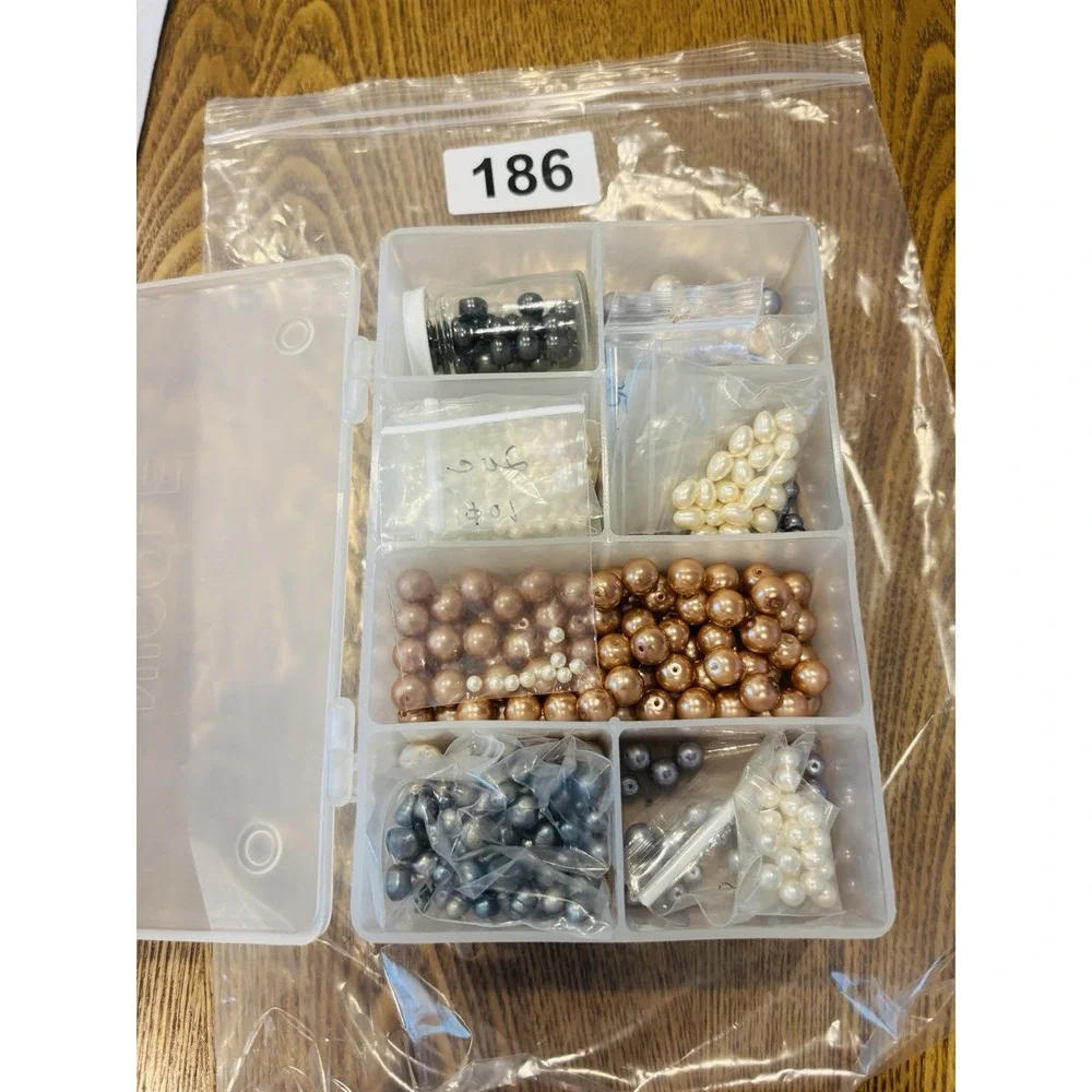 Lot Of Pearls Jewelry Making Pre Drilled Pink Iridescent, Freshwater Black Gray